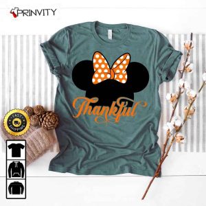Minnie Disney Thankful World T Shirt Best Thanksgiving Gifts For 2022 Autumn Happy Thankful Unisex Hoodie Sweatshirt Long Sleeve Prinvity 3