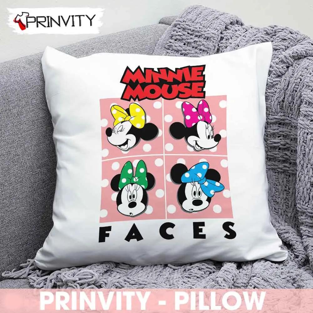 Minnie Mouse Christmas Faces Walt Disney Pillow, Best Christmas Gifts For Disney Lovers, Merry Disney Christmas, Size 14”x14”, 16”x16”, 18”x18”,20”x20” – Prinvity
