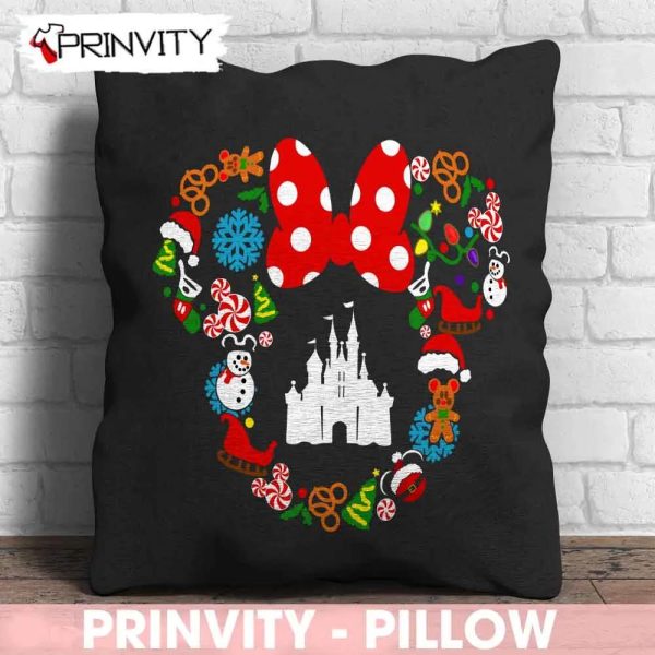 Minnie Mouse Christmas Walt Disney Pillow, Best Christmas Gifts For Disney Lovers, Merry Disney Christmas, Size 14”x14”, 16”x16”, 18”x18”,20”x20” – Prinvity