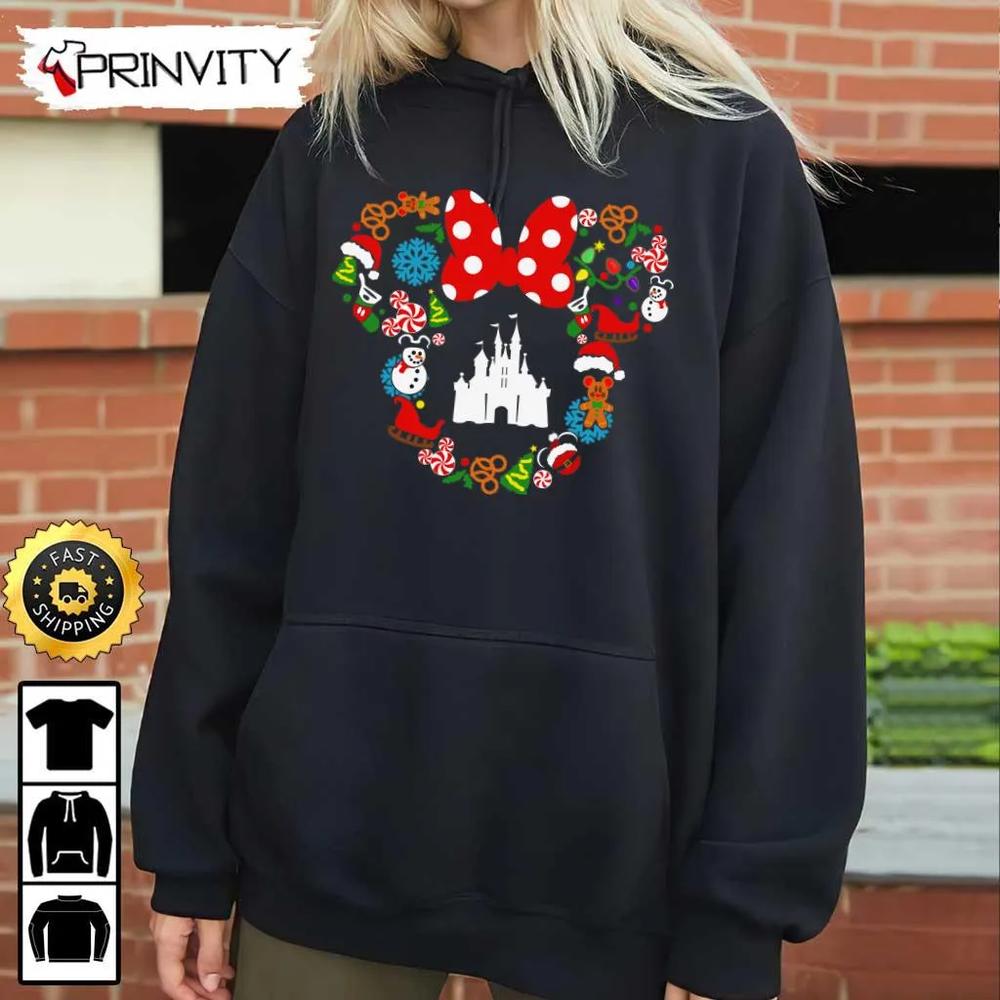 Minnie Mouse Christmas Walt Disney Sweatshirt, Best Christmas Gifts For Disney Lovers, Merry Disney Christmas, Unisex Hoodie, T-Shirt, Long Sleeve - Prinvity