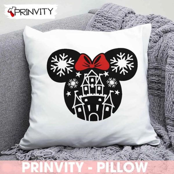 Minnie Mouse Christmas Walt Family Disney Pillow, Best Christmas Gifts For Disney Lovers, Merry Disney Christmas, Size 14”x14”, 16”x16”, 18”x18”,20”x20” – Prinvity