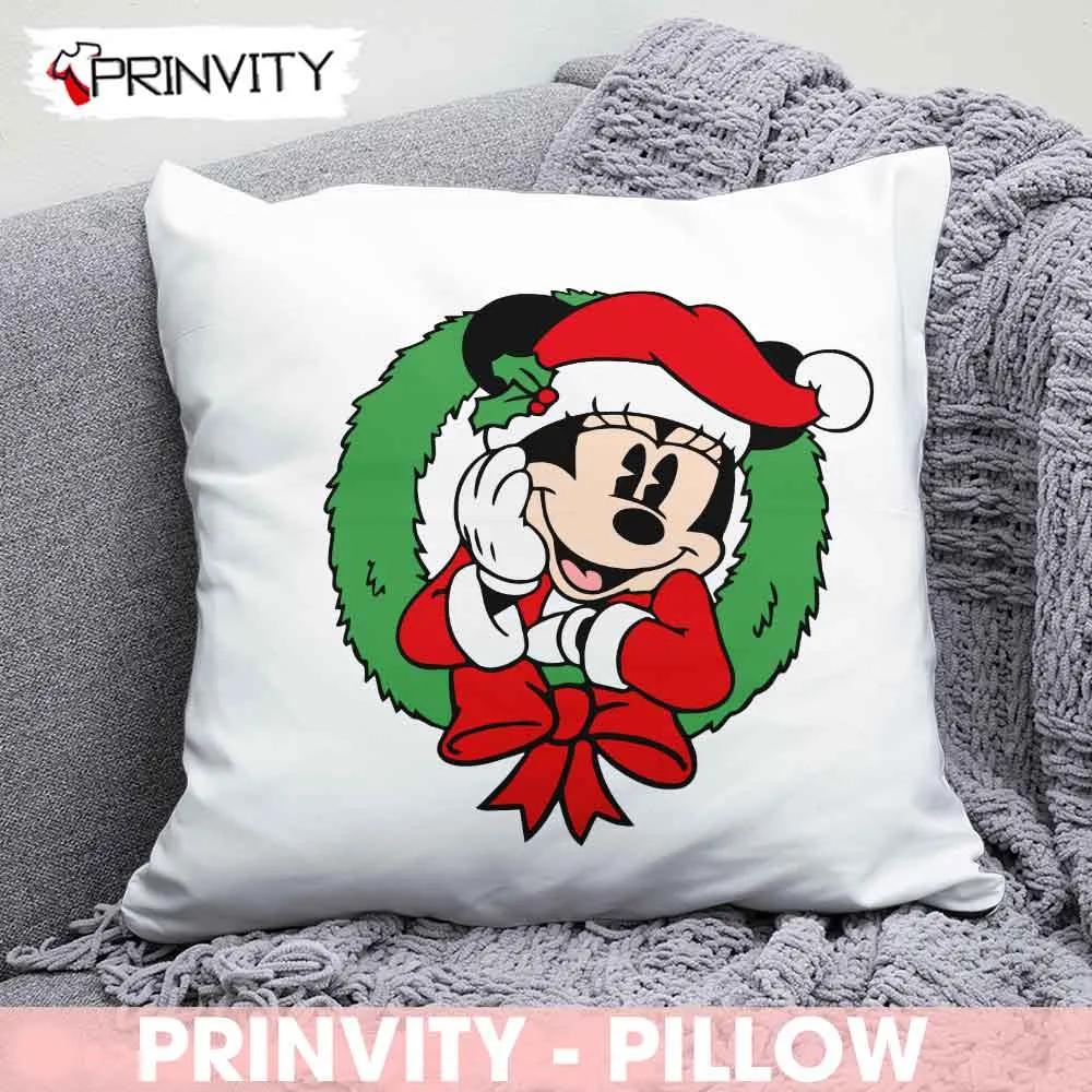 Minnie Mouse Walt Disney Christmas Pillow, Best Christmas Gifts For Disney Lovers, Merry Disney Christmas, Size 14”x14”, 16”x16”, 18”x18”,20”x20” – Prinvity