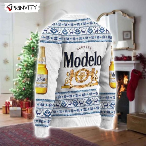 Modelo Beer Ugly Christmas Sweater, Faux Wool Sweater, Gifts For Beer Lovers, International Beer Day, Best Christmas Gifts For 2022 – Prinvity