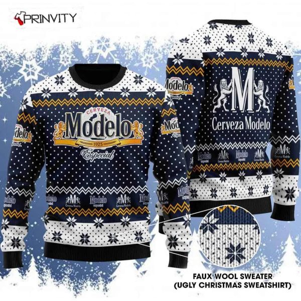 Modelo Especial Beer Ugly Christmas Sweater, Faux Wool Sweater, Gifts For Beer Lovers, International Beer Day, Best Christmas Gifts For 2022 – Prinvity