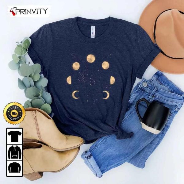 Moon Phases Boho Mystic Moon T-Shirt, Best Christmas Gifts 2022, Best Gifts For Astrology Lover , Unisex Hoodie, Sweatshirt, Long Sleeve – Prinvity