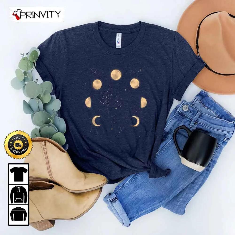 Moon Phases Boho Mystic Moon T-Shirt, Best Christmas Gifts 2022, Best Gifts For Astrology Lover , Unisex Hoodie, Sweatshirt, Long Sleeve - Prinvity