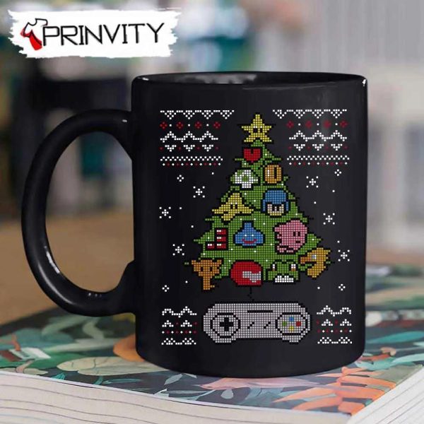 Nintendo Christmas Tree Best Christmas Gift For Mug, Size 11Oz & 15Oz, Merry Christmas, Happy Holidays – Prinvity