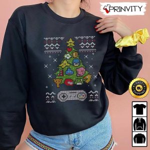Nintendo Christmas Tree Ugly Sweatshirt Best Christmas Gift For Nintendo Game Fans Merry Christmas Happy Holidays Unisex Hoodie T Shirt Long Sleeve Prinvity 3
