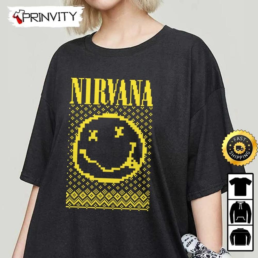 Nirvana Rock Band T-Shirt, Kurt Cobain, Krist Novoselic, Dave Grohl, Best Christmas Gifts 2022, Unisex Hoodie, Sweatshirt, Long Sleeve - Prinvity