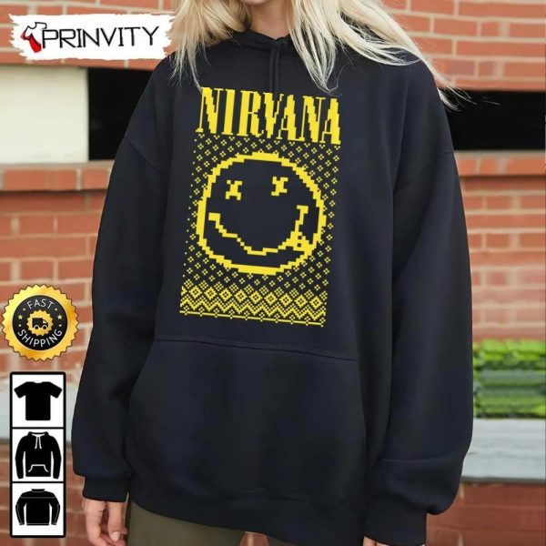 Nirvana Rock Band T-Shirt, Kurt Cobain, Krist Novoselic, Dave Grohl, Best Christmas Gifts 2022, Unisex Hoodie, Sweatshirt, Long Sleeve – Prinvity