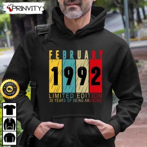 Personalized Birth Month 1992 Limited Edition T Shirt 30 Years Of Being Awesome Unisex Hoodie Sweatshirt Long Sleeve Prinvity HDCom0087 4