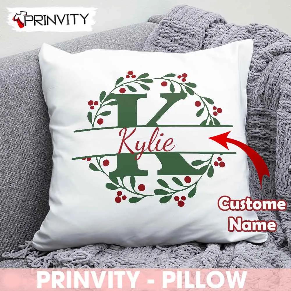Personalized Custome Name Alphabet Christmas Pillow, Best Christmas Gifts For 2022, Merry Christmas, Size 14”x14”, 16”x16”, 18”x18”, 20”x20” - Prinvity