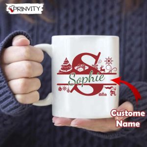 Personalized Custome Name Alphabet Red Christmas Mug, Size 11Oz & 15Oz, Best Christmas Gifts For 2022, Merry Christmas - Prinvity