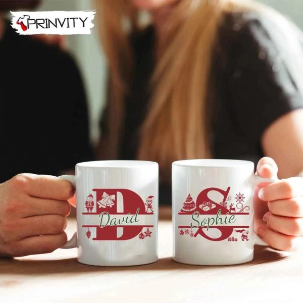 Personalized Custome Name Alphabet Red Christmas Mug, Size 11Oz & 15Oz, Best Christmas Gifts For 2022, Merry Christmas – Prinvity