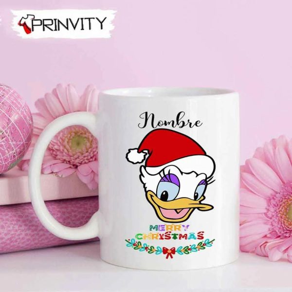 Personalized Daisy Duck Merry Christmas Mug, Size 11oz & 15oz, Custom Name, Best Christmas Gifts 2022, Happy Holidays – Prinvity