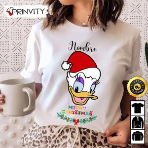 Personalized Daisy Duck Merry Christmas Sweatshirt Custom Name Best Christmas Gifts 2022 Happy Holidays Unisex Hoodie T Shirt Long Sleeve Prinvity 3