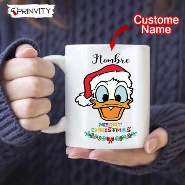 Personalized Donal Duck Merry Christmas Disney Mug, Size 11oz & 15oz, Custom Name, Best Christmas Gifts 2022, Happy Holidays – Prinvity
