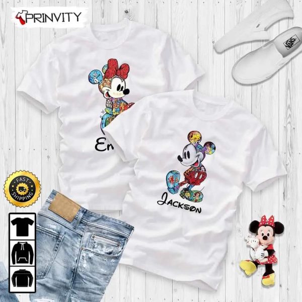 Personalized Mickey Mouse Christmas Disney Sweatshirt, Custom Name, Best Christmas Gifts For Disney Lovers, Merry Disney Christmas, Unisex Hoodie, T-Shirt – Prinvity