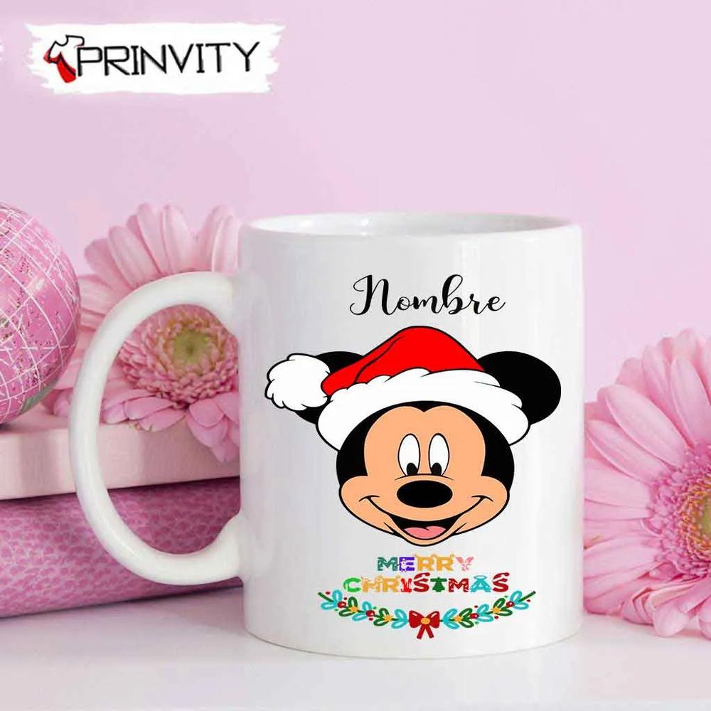 Personalized Mickey Mouse Merry Christmas Mug, Size 11oz & 15oz, Custom Name, Best Christmas Gifts 2022, Happy Holidays - Prinvity