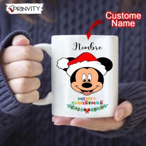 Personalized Mickey Mouse Merry Christmas Mug, Size 11oz & 15oz, Custom Name, Best Christmas Gifts 2022, Happy Holidays – Prinvity