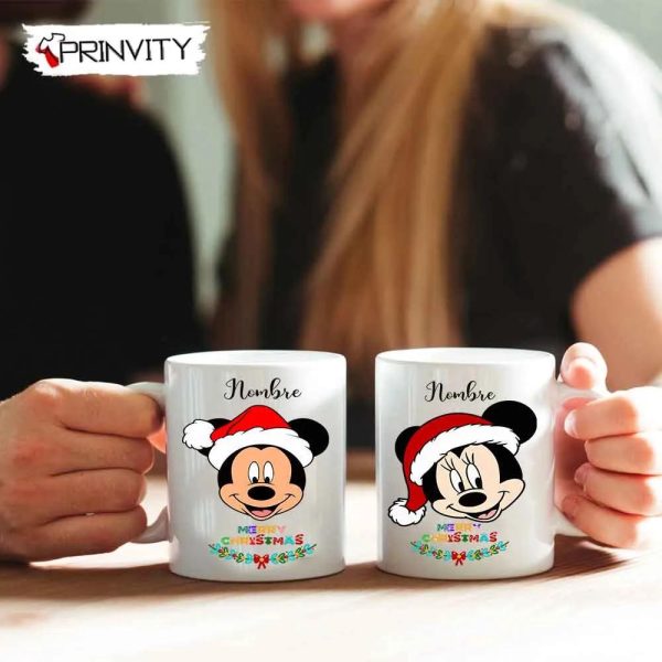 Personalized Mickey Mouse Merry Christmas Mug, Size 11oz & 15oz, Custom Name, Best Christmas Gifts 2022, Happy Holidays – Prinvity