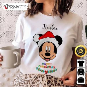 Personalized Mickey Mouse Merry Christmas Sweatshirt Custom Name Best Christmas Gifts 2022 Happy Holidays Unisex Hoodie T Shirt Long Sleeve Prinvity 3