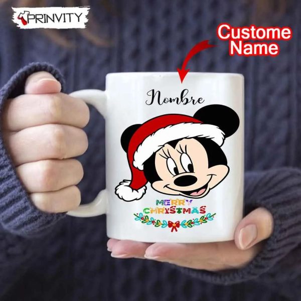 Personalized Minnie Mouse Merry Christmas Mug, Size 11oz & 15oz, Custom Name, Best Christmas Gifts 2022, Happy Holidays – Prinvity