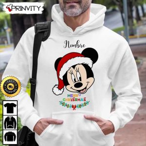 Personalized Minnie Mouse Merry Christmas Sweatshirt Custom Name Best Christmas Gifts 2022 Happy Holidays Unisex Hoodie T Shirt Long Sleeve Prinvity 2