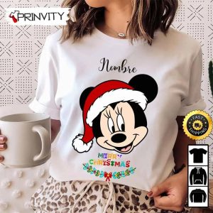 Personalized Minnie Mouse Merry Christmas Sweatshirt Custom Name Best Christmas Gifts 2022 Happy Holidays Unisex Hoodie T Shirt Long Sleeve Prinvity 3