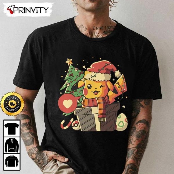 Pikachu Pokemon Best Christmas Gift For Sweatshirt, Merry Christmas, Happy Holidays, Unisex Hoodie, T-Shirt, Long Sleeve – Prinvity