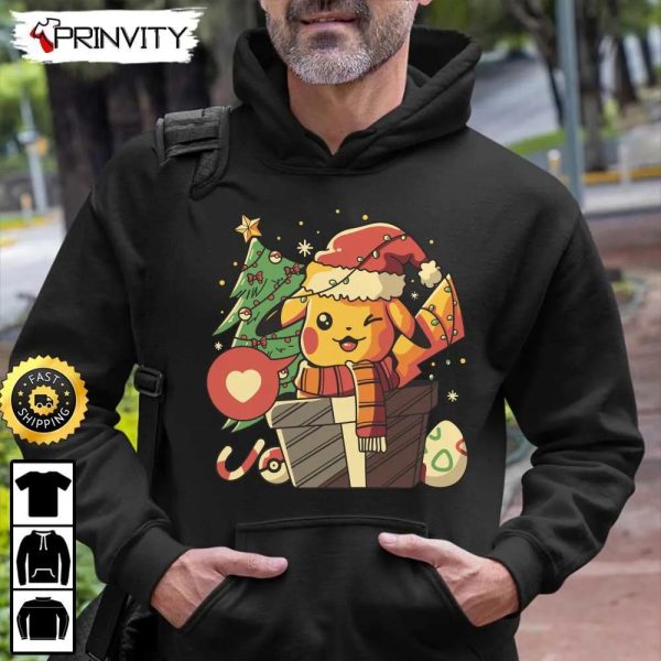 Pikachu Pokemon Best Christmas Gift For Sweatshirt, Merry Christmas, Happy Holidays, Unisex Hoodie, T-Shirt, Long Sleeve – Prinvity