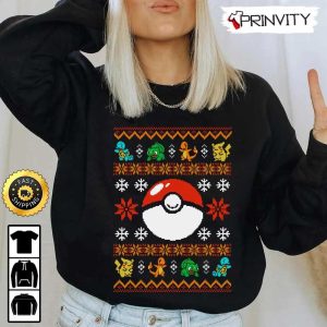 Pokemon Merry Christmas Ugly Sweatshirt Best Christmas Gifts 2022 Happy Holidays Unisex Hoodie T Shirt Long Sleeve Prinvity 2