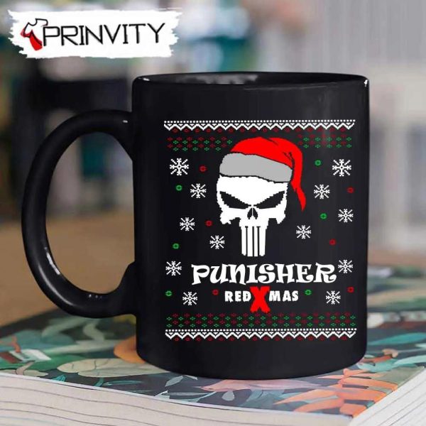 Punisher Red Xmas Best Christmas Gift For Mug, Size 11Oz & 15Oz, Merry Christmas, Happy Holidays – Prinvity