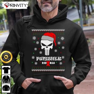 Punisher Red Xmas Best Christmas Gift For Sweatshirt Merry Christmas Happy Holidays Unisex Hoodie T Shirt Long Sleeve Prinvity 4