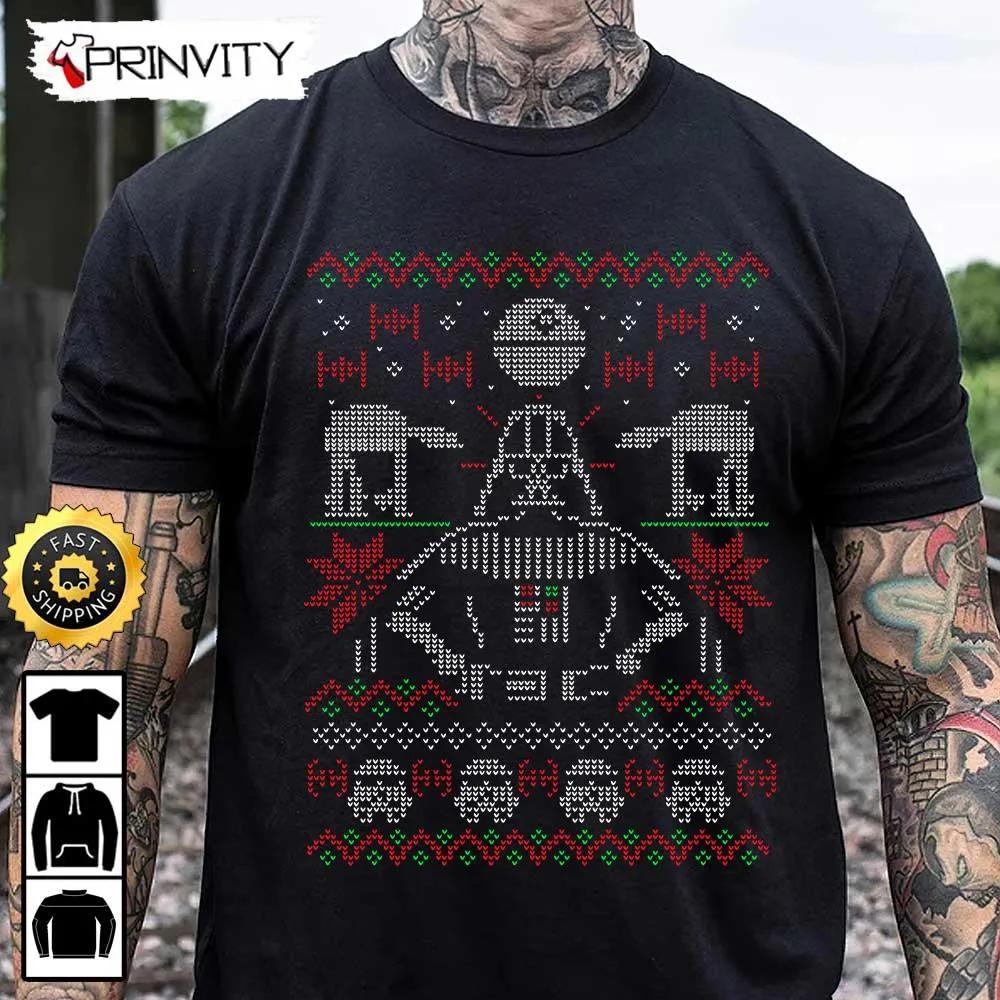 Star Wars Darth Vader Merry Christmas Ugly Sweatshirt, Best Christmas Gifts 2022, Happy Holidays, Unisex Hoodie, T-Shirt, Long Sleeve - Prinvity