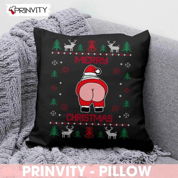 Santa Merry Christmas Funny Pillow, Best Christmas Gifts For 2022, Happy Holidays, Size 14”x14”, 16”x16”, 18”x18”, 20”x20′ – Prinvity
