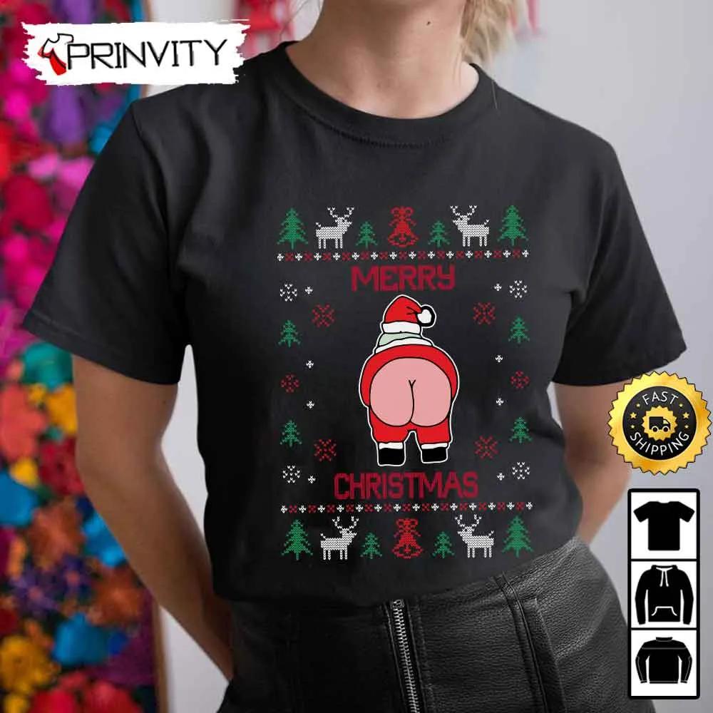 Santa Merry Christmas Funny Sweatshirt, Best Christmas Gifts For 2022, Happy Holidays, Unisex Hoodie, T-Shirt, Long Sleeve - Prinvity