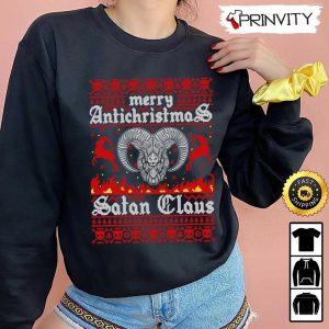 Satan Claus Merry Christmas T Shirt Best Christmas Gifts 2022 Happy Holidays Unisex Hoodie Sweatshirt Long Sleeve Prinvity 2