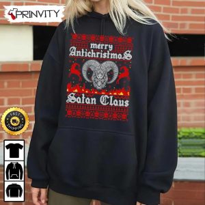 Satan Claus Merry Christmas T Shirt Best Christmas Gifts 2022 Happy Holidays Unisex Hoodie Sweatshirt Long Sleeve Prinvity 3