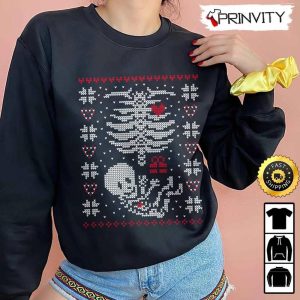 Skeleton Pregnant Baby Heart Ugly Sweatshirt Merry Christmas Happy Holidays Unisex Hoodie T Shirt Long Sleeve Prinvity HDCom0058 2