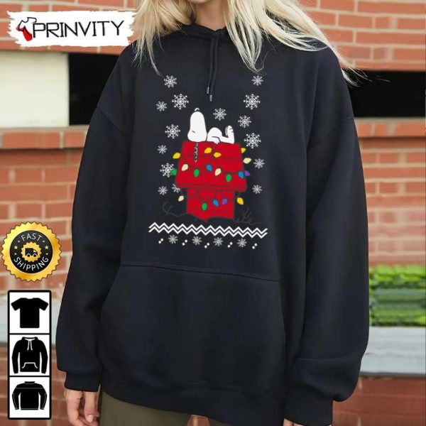 Snoopy Christmas Sweatshirt, Best Christmas Gift For Snoopy Lover, Merry Christmas, Happy Holidays, Unisex Hoodie, T-Shirt, Long Sleeve – Prinvity