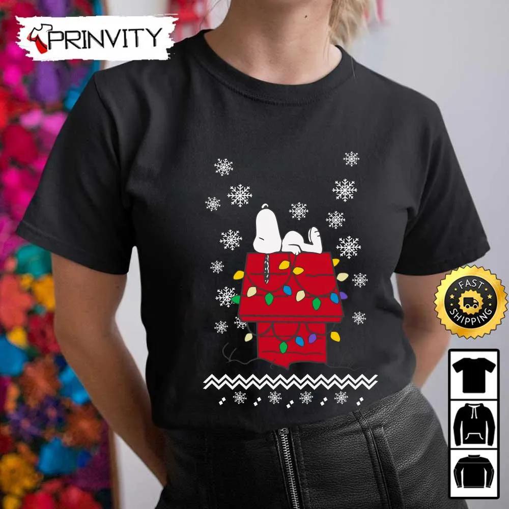 Snoopy Christmas Sweatshirt, Best Christmas Gift For Snoopy Lover, Merry Christmas, Happy Holidays, Unisex Hoodie, T-Shirt, Long Sleeve - Prinvity