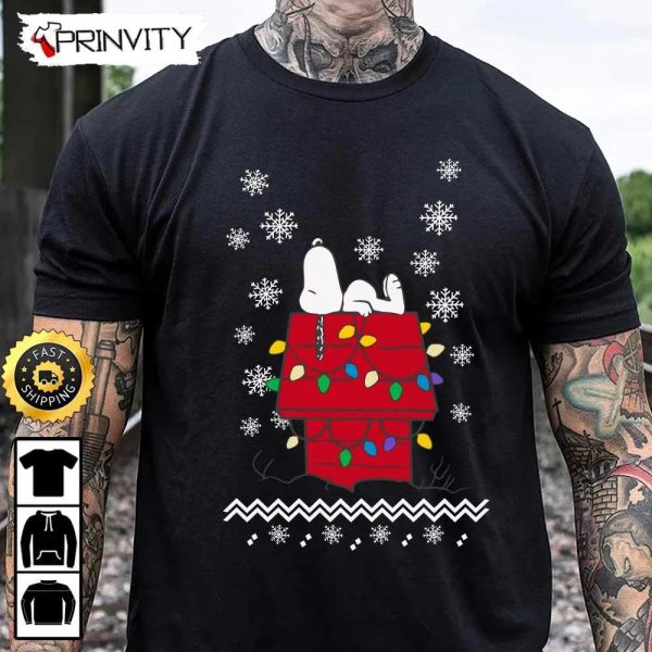 Snoopy Christmas Sweatshirt, Best Christmas Gift For Snoopy Lover, Merry Christmas, Happy Holidays, Unisex Hoodie, T-Shirt, Long Sleeve – Prinvity