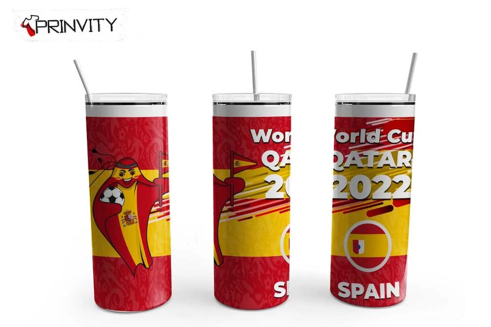 Spain World Cup Qatar 2022 20oz Skinny Tumbler, Best Christmas Gifts For 2022- Prinvity Spain World Cup Qatar 2022 20oz Skinny Tumbler, Best Christmas Gifts For 2022- Prinvity