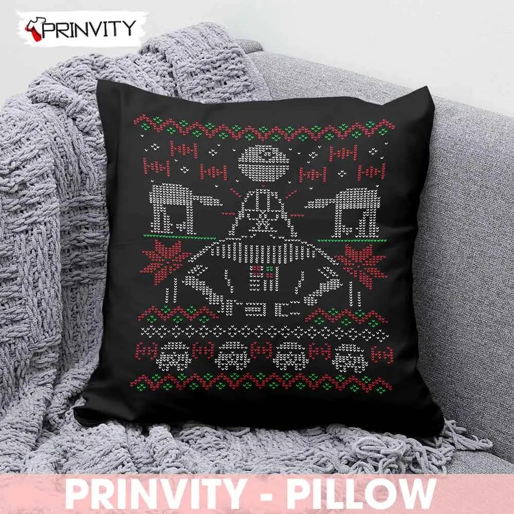 Star Wars Darth Vader Merry Christmas Pillow, Best Christmas Gifts 2022, Happy Holidays, Size 14”x14”, 16”x16”, 18”x18”, 20”x20” - Prinvity