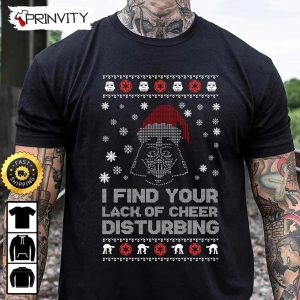 Star Wars Merry Christmas Ugly Sweatshirt I Find Your Lack Of Cheer Disturbing Best Christmas Gifts 2022 Happy Holidays Unisex Hoodie T Shirt Long Sleeve Prinvity 1