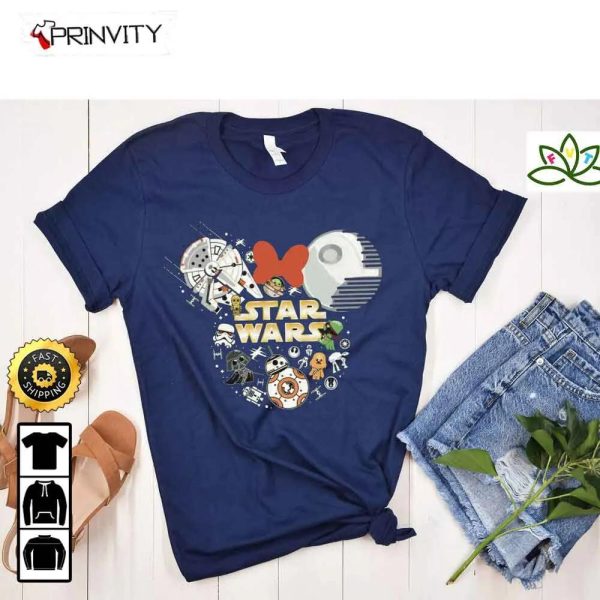 Star Wars Mickey & Minnie Head Disney Christmas Sweatshirt, Best Christmas Gifts For Disney Lovers, Merry Disney Christmas, Unisex Hoodie, T-Shirt, Long Sleeve – Prinvity