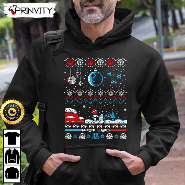 Star Wars Ugly Sweatshirt, Best Gifts For Star Wars Fans, Merry Christmas, Happy Holidays, Unisex Hoodie, T-Shirt, Long Sleeve – Prinvity