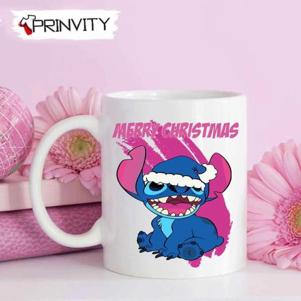 Stich Disney Merry Christmas Mug, Size 11oz & 15oz, Best Christmas Gifts 2022, Happy Holidays – Prinvity