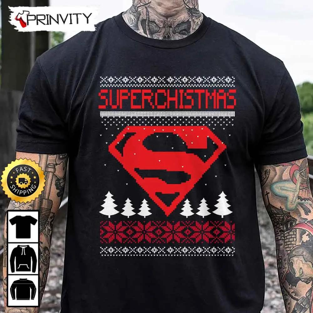 Superchristmas Ugly Sweatshirt, Best Christmas Gifts For 2022, Merry Christmas, Happy Holidays, Unisex Hoodie, T-Shirt, Long Sleeve - Prinvity
